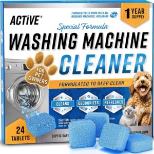ACTIVE Washing Machine Cleaner for Pet Owners Enzymatic Deep Clean Descaler for Cat & Dog Hair