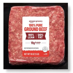 Amazon Grocery, Ground Beef, 80% Lean/20% Fat, 1 lb Sale
