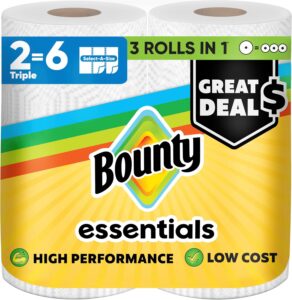 Bounty Essentials Select-A-Size Paper Towels, White, 2 Triple Rolls Sale