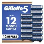 Gillette 5 Men's 5-Blade Razor Blade Refills, 12 Count Sale