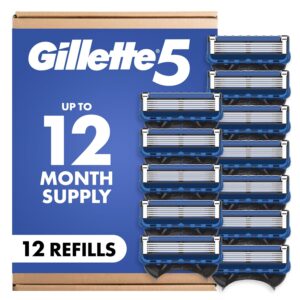 Gillette 5 Men's 5-Blade Razor Blade Refills, 12 Count Sale