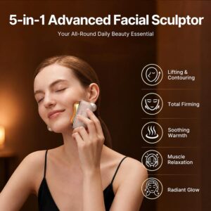 GS5 Electric Heated Gua Sha Tool, Red Light Face Massager