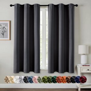 MIULEE Blackout Curtains for Bedroom 2 Panels 40 x 63 Inch Long Dark Grey Sale
